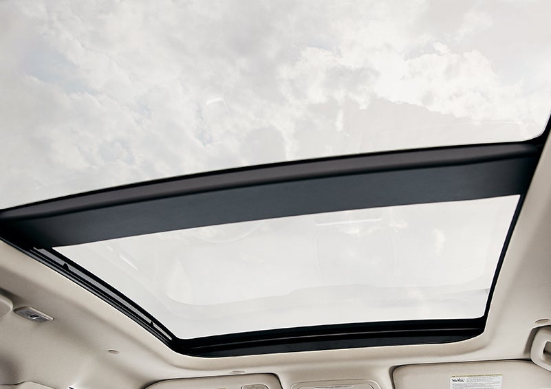 The available panoramic Vista Roof® is shown from inside a 2024 Lincoln Corsair® SUV. | Vision Lincoln in Wahpeton ND